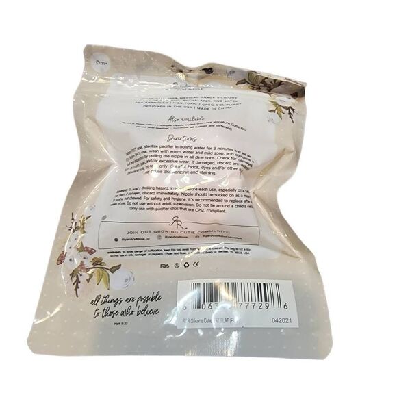 Ryan & Rose Cutie Pat Flat Nipple Pacifier Teether Binkie Pink - Picture 2 of 2